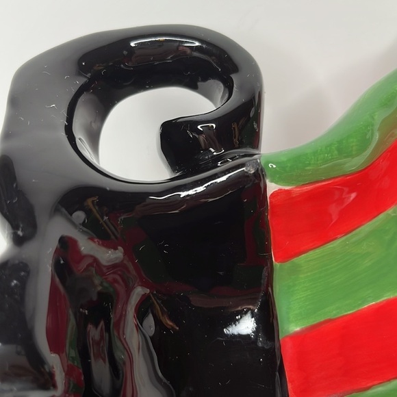 Holiday Home Earthware Hand Painted Santa Claus 11” Candy Dish Serving Platter - Picture 10 of 10